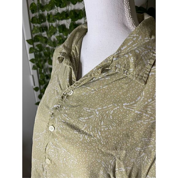 Joseph & Feiss Yellow Green Short Sleeve Silk Button-Up Shirt Size XXL - Picture 3 of 7